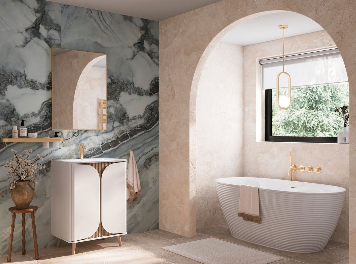Modern luxe bathroom — shop the look
